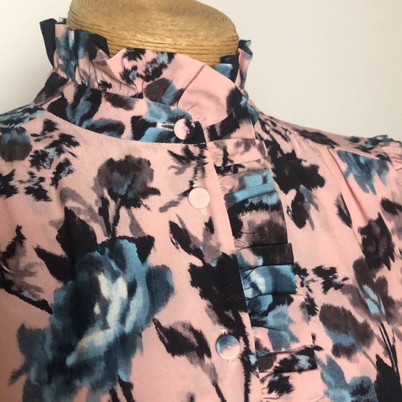 ERDEM SEBLA Floral Pink and Blue Sleeveless Dress Size 6 - Picture 5 of 16